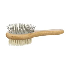 Borste, dubbelsid. bambu/natural &wireborst