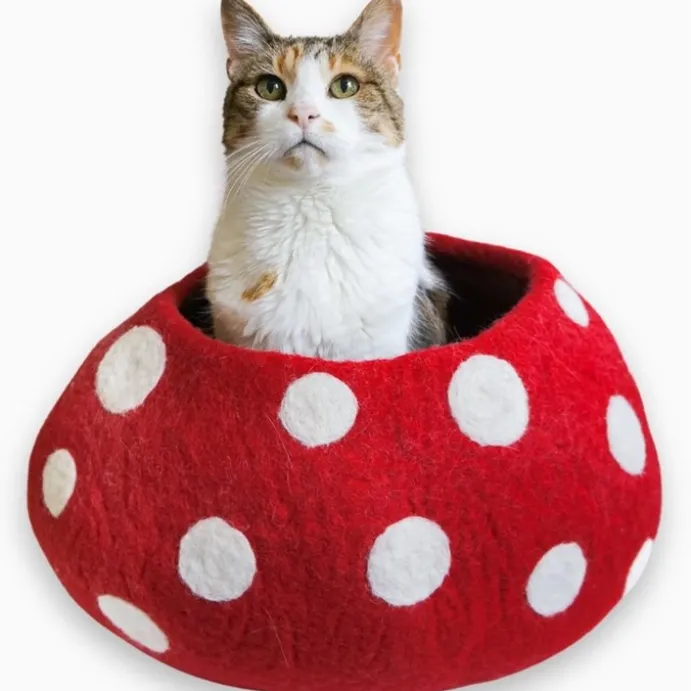 Eco Kitty Cave Röd svamp