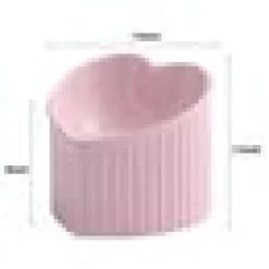 Glaserad hjärtformad kattskål Rosa
