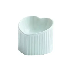 Glaserad hjärtformad kattskål Mint