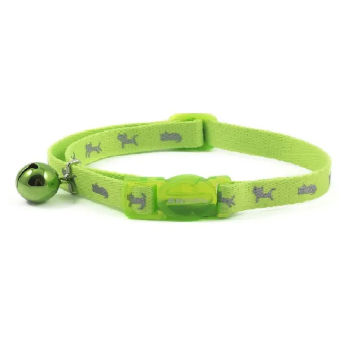Halsband Kattunge Ancol reflex Neongrön