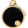 ID-Bricka MyFamily handgjorda cirkel Svart/Guld