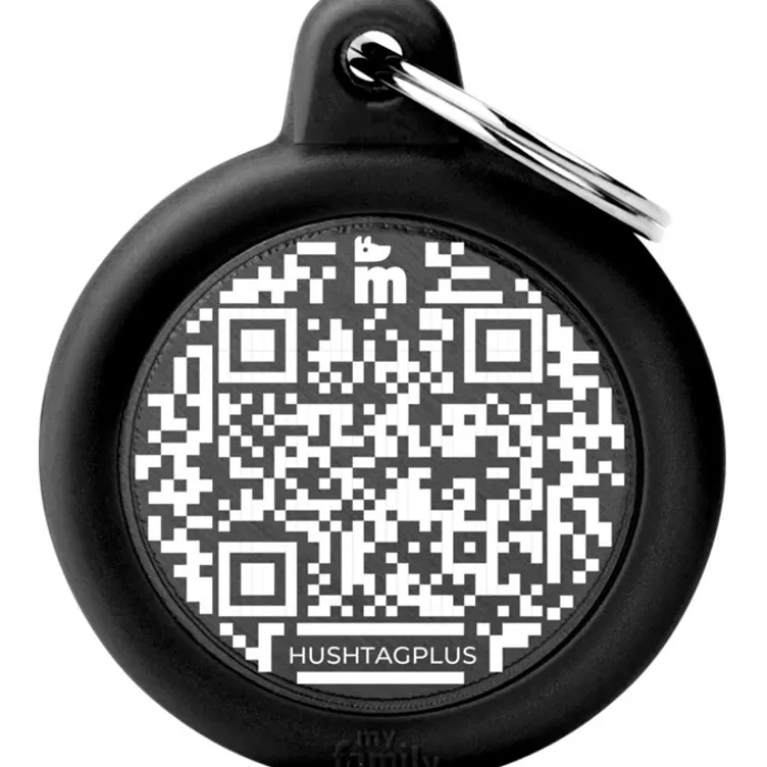 ID-Bricka MyFamily Hush QR, cirkel svart