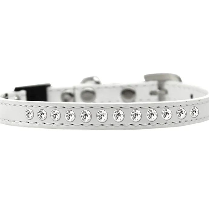 Kattband Saftyknäppe strass Vit