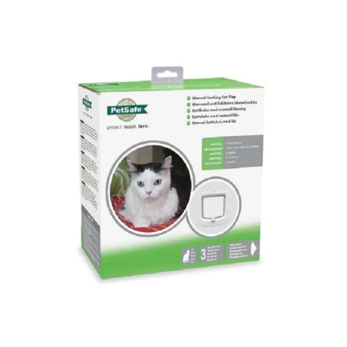 Kattdörr 4vägs Vit Petsafe Manuell Låsning