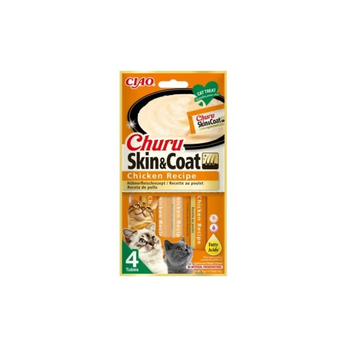 Kattgodis CHURU SKIN & COAT CHICKEN 4ST