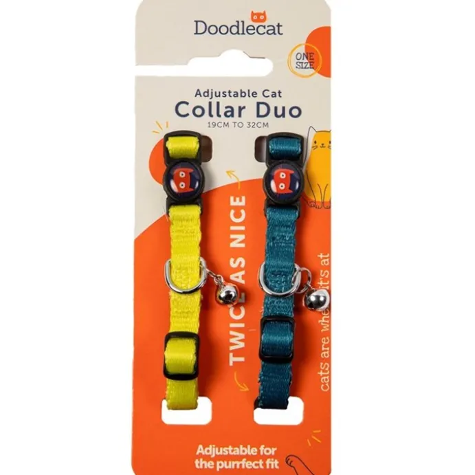 Katthalsband Duo-set Citrus & Teal