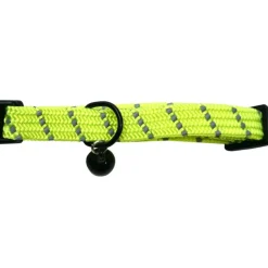 Katthalsband elastisk reflex neongul