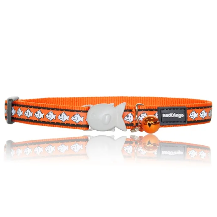 Katthalsband fashion fisk reflex orange