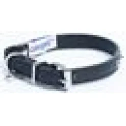 Katthalsband Genuine Leather med Nitar Svart