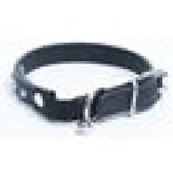 Katthalsband Genuine Leather med Nitar Svart