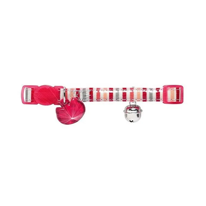 Katthalsband Glossy Stripes rosa