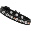 Katthalsband läder Posh Halloween strass