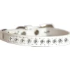 Katthalsband med 8 strass stenar Vit xs