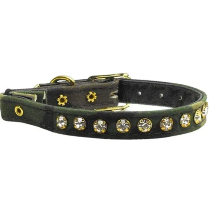 Katthalsband Modern Art camo strass