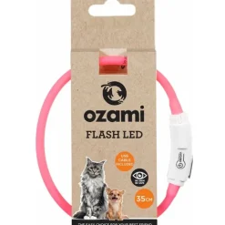 Katthalsband Ozami Flash Led Rosa