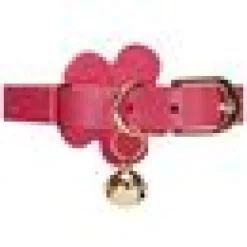 Katthalsband PU-läder med glittereffekt Rosa