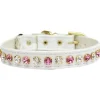 Katthalsband Rhinestone Vit