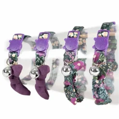 Katthalsband Rosett Retro Flowers