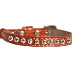 Katthalsband Strass Glittrigt Orange