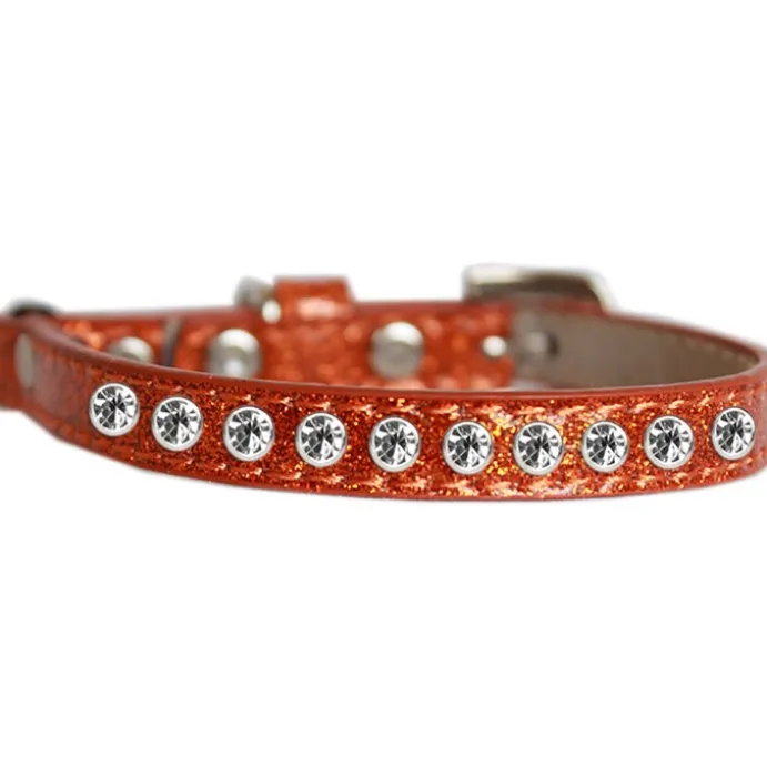 Katthalsband Strass Glittrigt Orange