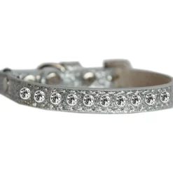 Katthalsband Strass Glittrigt Silver