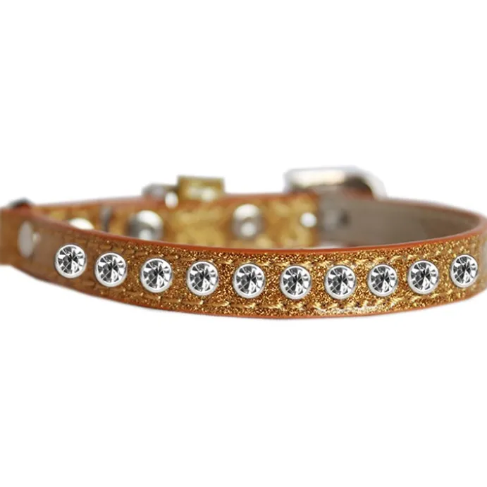 Katthalsband Strass Glittrigt Guld
