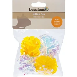 KATTLEKSAK FOLIE BOLLAR GUL/NEON 4-P BEEZTEES
