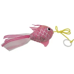 Kattleksak Guldfisk, fiskfjällsmönstrad med sidenband Rosa