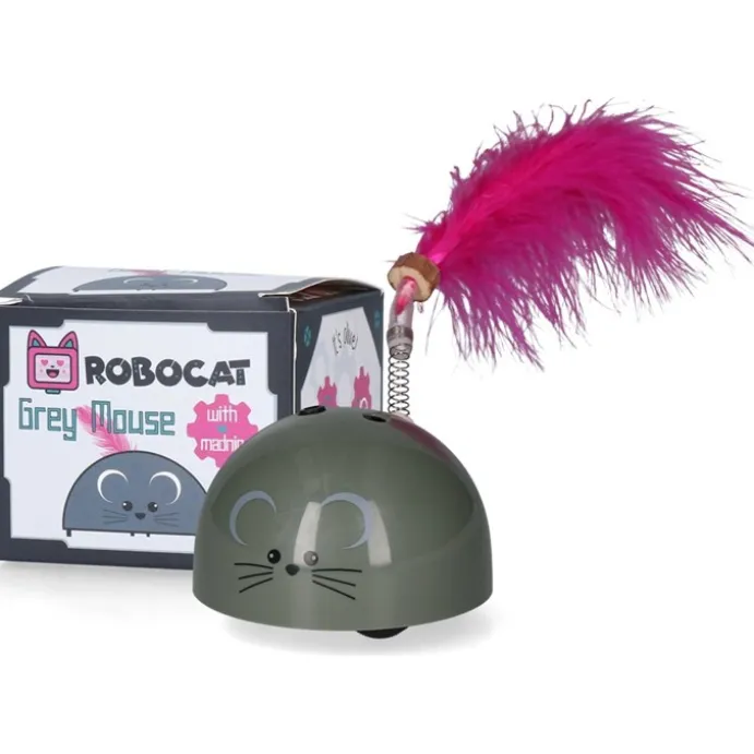 Kattleksak Robocat mus Grå