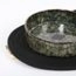 Kattmatskål Green Jasper Hög