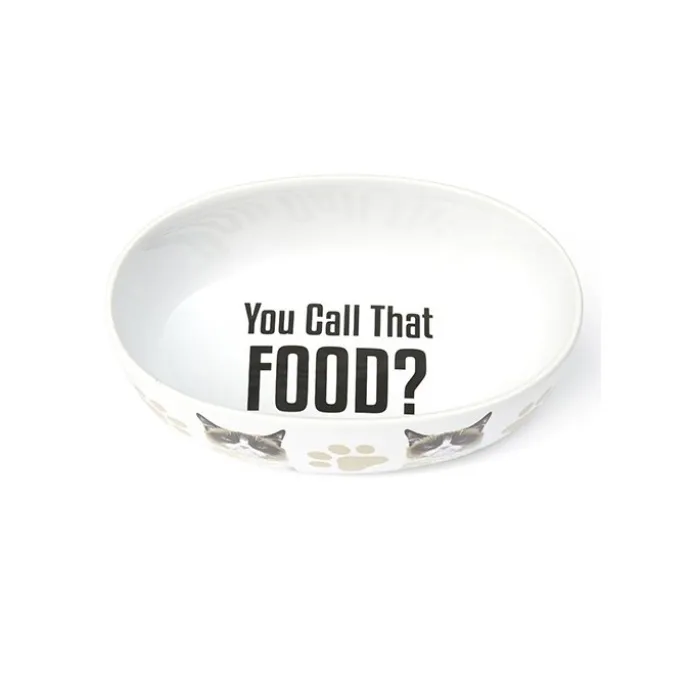 Kattmatskål YOU CALL THAT FOOD Oval Enkel Vit