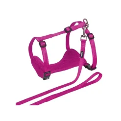 Kattsele med kattkoppel Rosa S-M