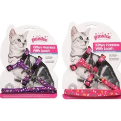 Kattsele Med Koppel Lila eller rosa