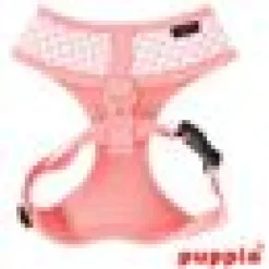 KATTSELE PUPPIA SOFT HARNESS ROSA MED SILVRIGA HJÄRTAN S