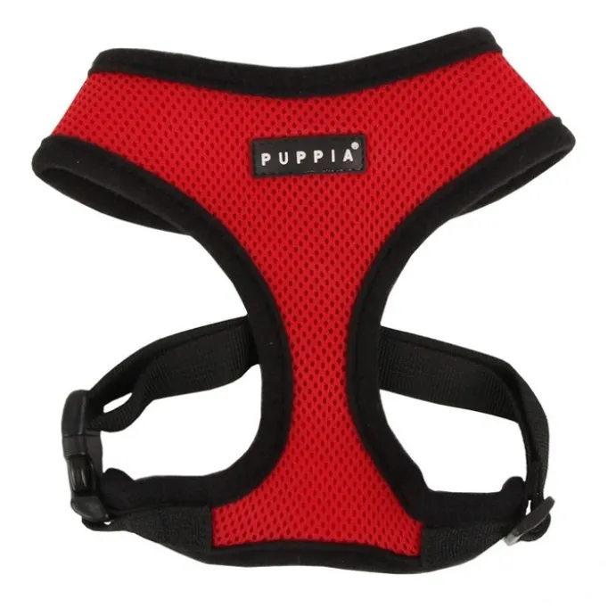 KATTSELE PUPPIA SOFT HARNESS RÖD