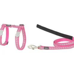 Kattsele reflex med koppel RedDingo Rosa