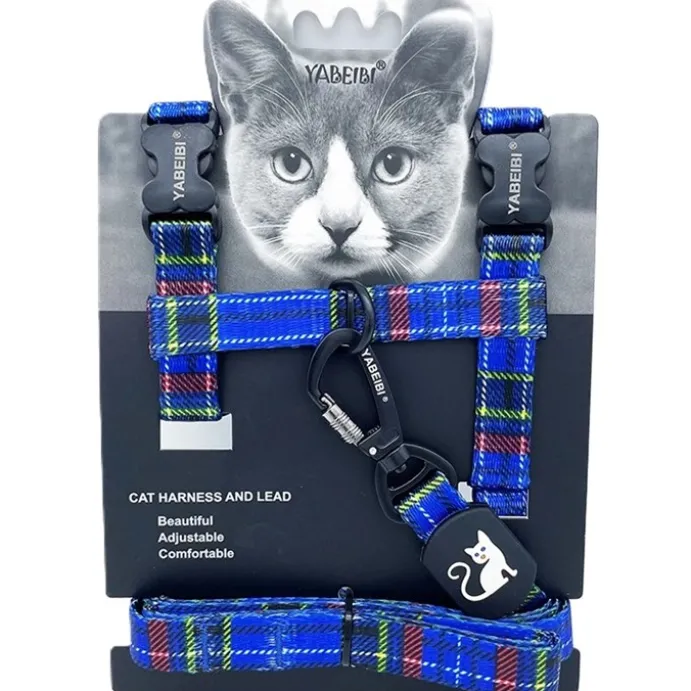 Kattsele Rutig Blå