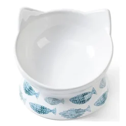 kattskål Oscar Tilt Premium Ergonomisk Fisk mönster