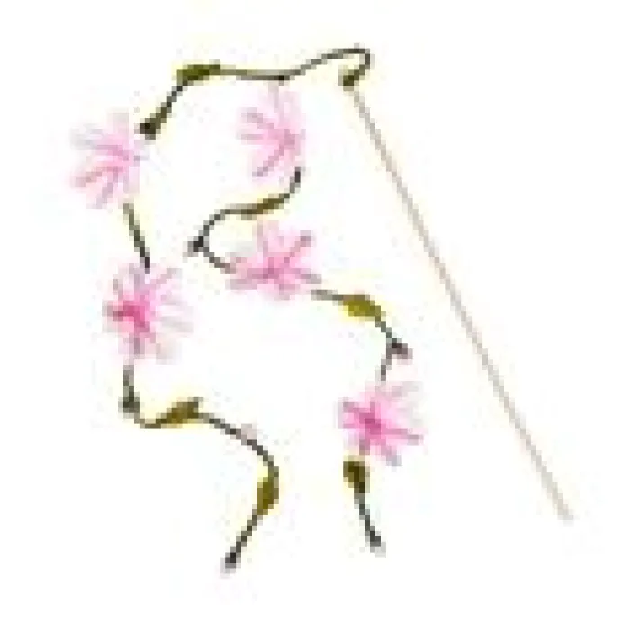 Kattvippa Rainbow i ull med bambukäpp