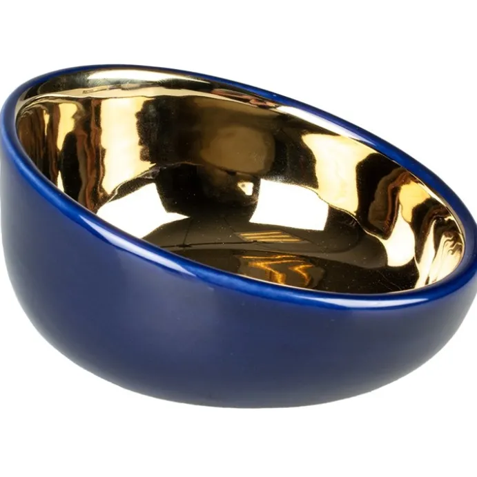 Matskål Stone Obliq Blå/Guld