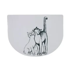 Matskålsunderlägg Katter Sv/vit