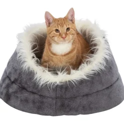 Minou kattbädd rund grå/ljusgrå