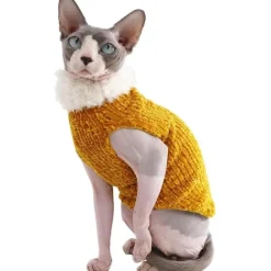 Moorspet Sphynx & Rex Kattsweater winter Gul