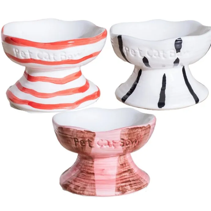 Stripe upphöjd kattskål