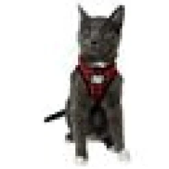 Travel Cat Komfortabel Kattsele Rutig Röd/svart